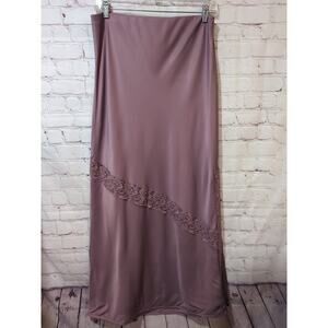 Free People Lucia Maxi Skirt Nostalgia Rose Pink Size Large Lace Slip Skirt